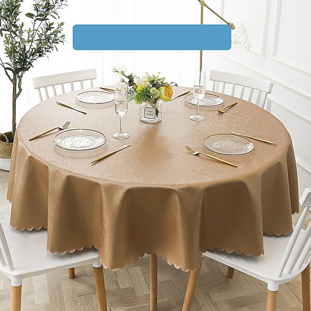  Toalha de mesa redonda de vinil, toalha de mesa limpa de primavera, oleado, fazenda, piquenique ao ar livre, cobertura de mesa para jantar de casamento