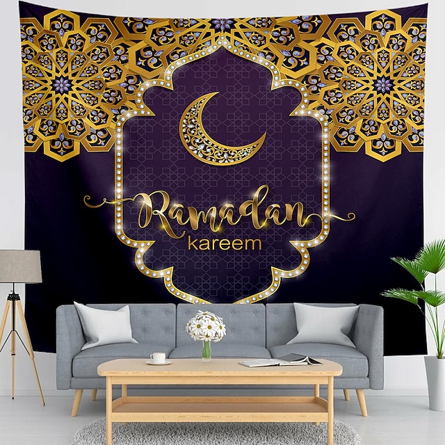  Ramadan eid mubarak tapisserie murale art décor photographie toile de fond couverture rideau suspendu maison chambre salon décoration
