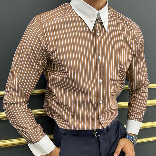 Men's Dress Shirt Button Down Shirt Collared Shirt French Cuff Shirts