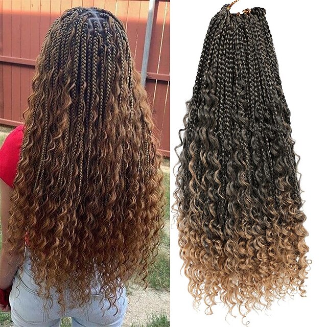 Crochet Box Braids Curly Ends 144 Strands 22 Inch Bohomian Crochet Braids Box Braids 3x Goddess 