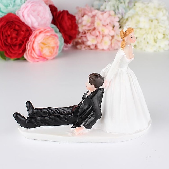  valentinsgave bryllup harpiks kake topper mote kake topper dukker brudepar harpiks figurer ornament bryllup dekor 13*10cm