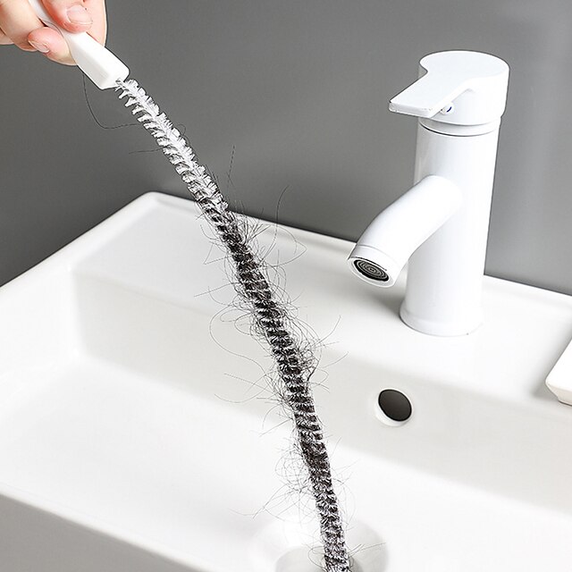  5pcs Pipe Dredger Drain Hair Cleaner Wash Basin Cleaning Brush Water Pipe Magic Tool
