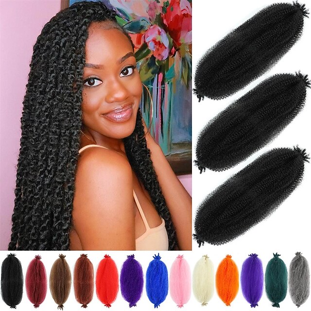 Afro Twist Hair 24 Inch 3 Packs Springy Afor Twist Hair Pre Fluffed