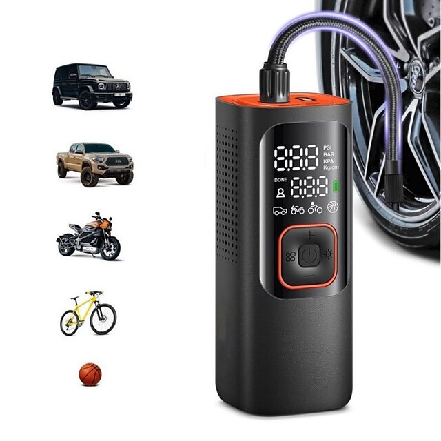  Tire Inflator Portable Air Compressor - Powerful 160PSI & 2X Faster Tire Inflator, Accurate Pressure LCD Display, Cordless Easy Operation - Portable Air Pump for Car, Motorcycle, E-Bike, Ball