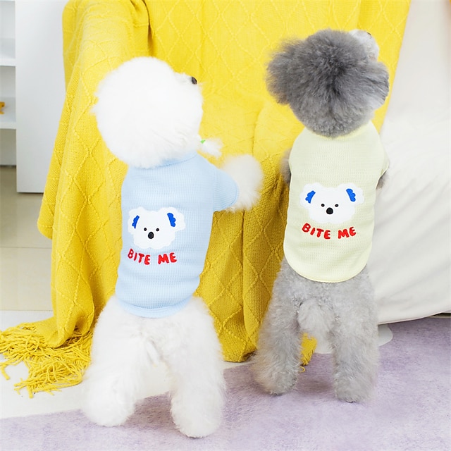  Dog Cat Shirt / T-Shirt Bear Adorable Sweet Outdoor Dailywear Dog Clothes Puppy Clothes Dog Outfits Soft Yellow Red Blue Costume for Girl and Boy Dog Polyester Cotton XS S M L XL