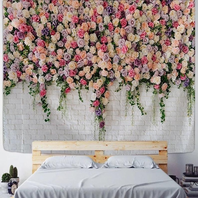  tapeçaria de parede floral decoração de arte pendurada na parede cenário de casamento cortina casa quarto decoração da sala de estar