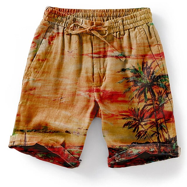 Men's Graphic Coconut Tree Summer Shorts Beach Shorts Mid Waist Streetwear Hawaiian Designer Casual Daily Holiday Drawstring Elastic Waist Designer Clothing Apparel3