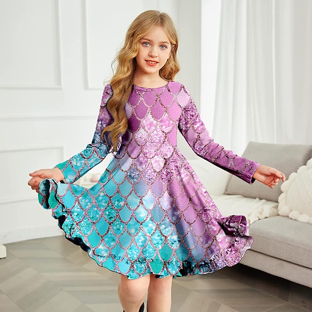 KIDS HIGH LOW HEM DRESS 12-14 NATURES KALEIDOSCOPE