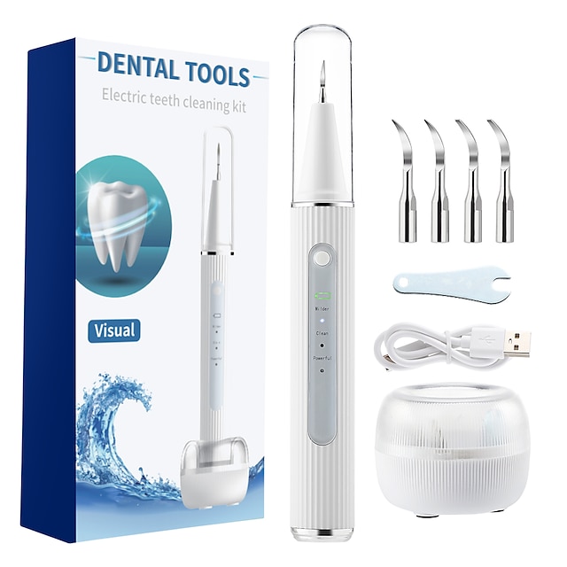  Escalador dental ultrasónico visual, limpiador blanqueador de dientes, piedra dental, placa de cálculo, eliminación de manchas, raspador de sarro, higiene bucal