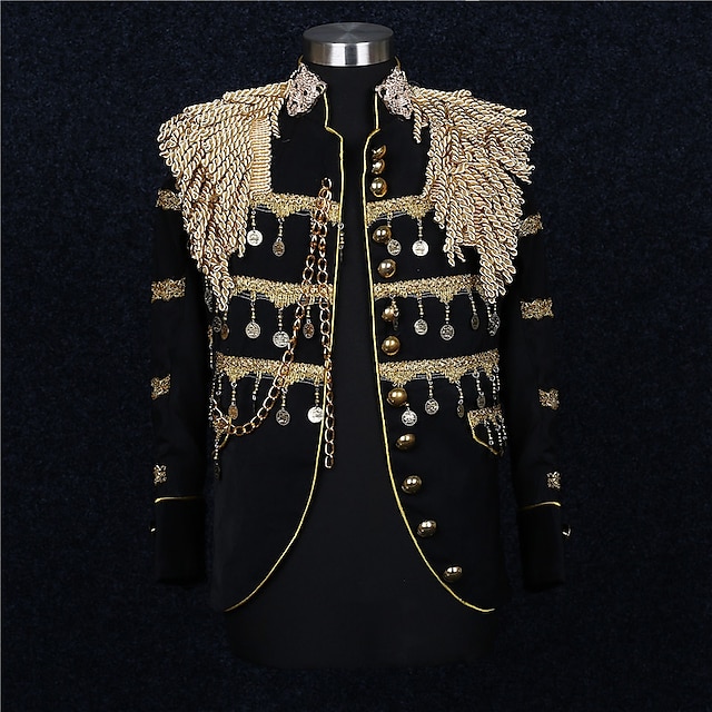  Rococo Victorian Coat Suits & Blazers Uniform Prince Aristocrat Men's Tassel Fringe Cosplay Costume Party / Evening Coat