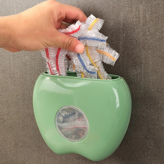 صندوق تخزين غطاء الطعام القابل للتصرف مثبت على الحائط بغطاء بلاستيكي مرن منظم حقيبة حفظ لحاويات تخزين المطبخ