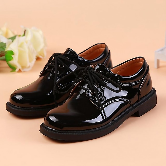  Boys Oxfords Daily Dress Shoes Flower Girl Shoes Formal Shoes Patent Leather Water Resistant Non-slipping Princess Shoes Big Kids(7years +) Little Kids(4-7ys) School Wedding Party Walking Shoes
