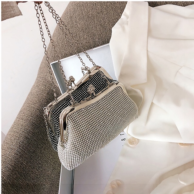 Women's Clutch Bags Wedding Party Bridal Shower Crystals Glitter Shine ...