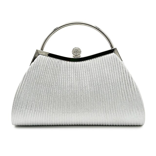  女性用 クラッチバッグ イブニングバッグ クラッチバッグ PUレザー パーティー ブライダルシャワー 祝日 ラインストーン 大容量 純色 シルバー ブラック ピンク