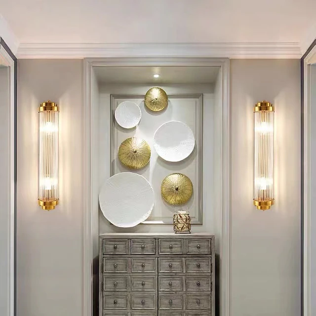 LED Wall Sconce Light for Living Room Crystal Art Deco Fixture E14 110 ...