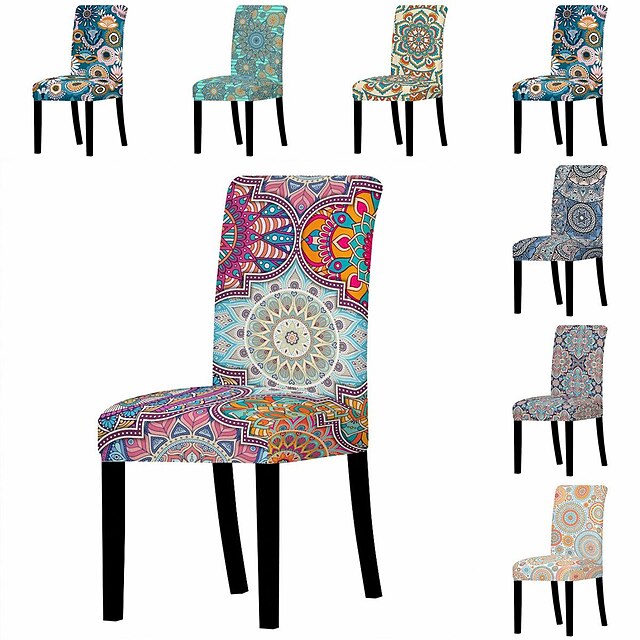 Dining Chair Cover Stretch Chair Seat Slipcover Elastic Chair Protector ...