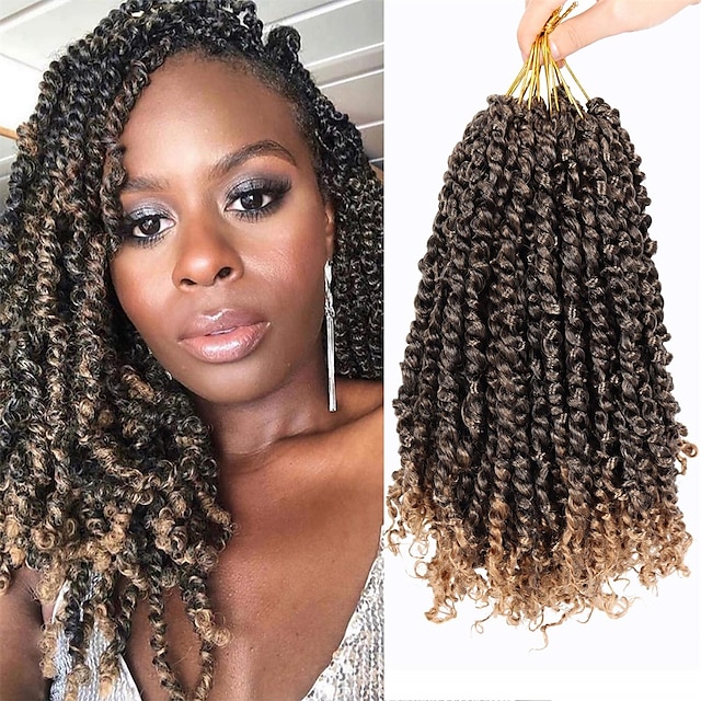 8 Packs Pre-twisted Passion Twist Crochet Hair 12 Inch Pre-looped ...