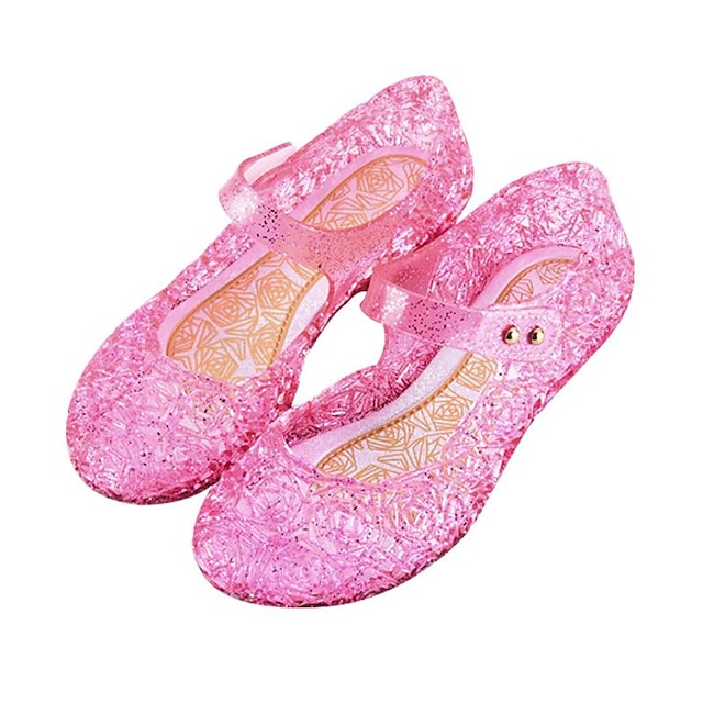 Girls' Sandals Daily Dress Shoes Casual Jelly Shoes PVC Breathability Non-slipping Big Kids(7years +) Little Kids(4-7ys) Birthday Gift Casual Beach Walking Shoes Indoor Outdoor Play Sequin Sequins