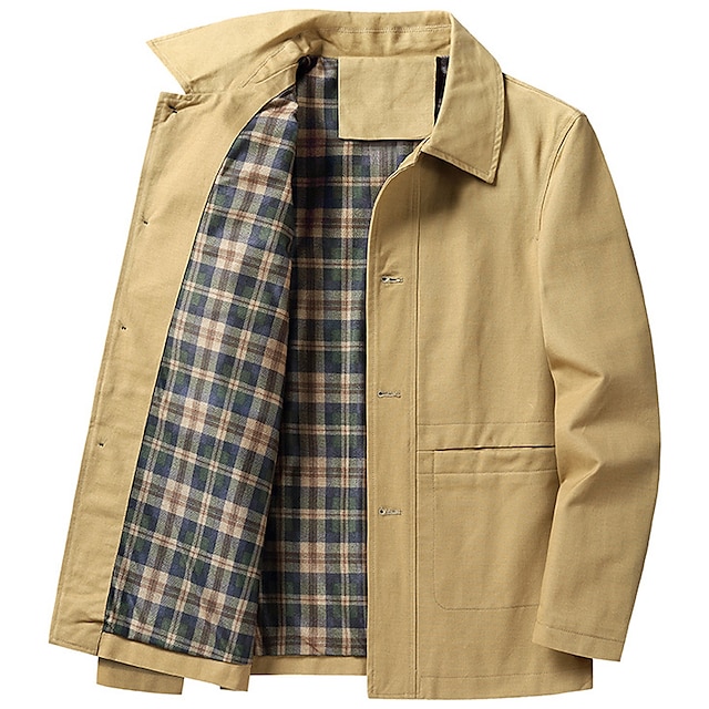 Men's Chore Jacket Daily Wear Workfashion Windproof Button Pocket ...