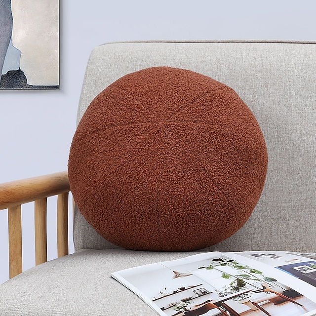  Ball Plush Throw Pillow Home Chair Cushion Soft Decorative Cushion for Bedroom Living Room