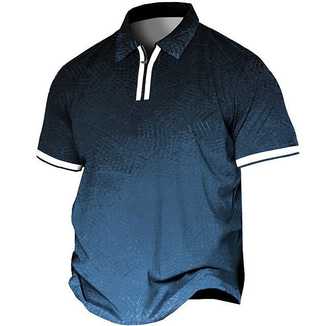 Men's Plus Size Polo Shirt Big and Tall Graphic Prints Turndown Button ...