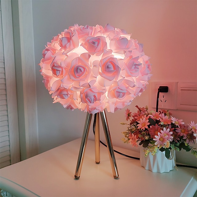  bordslampa modern bröllopsdekoration äktenskap 3000-6000k sovrum skrivbordslampa kreativa rosor blomljus vardagsrumslampa sänglampor