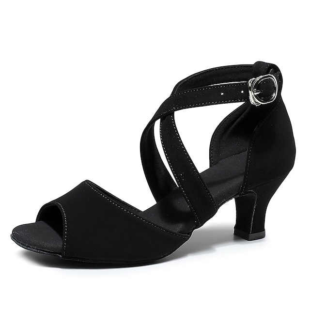  Női Latin cipő Tánccipők Teljesítmény Színpad Otthoni Alap Magassarkúk Kúpsarok Fekete