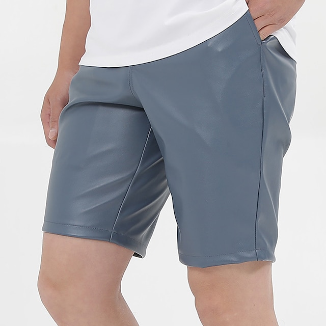  Bărbați Pantaloni Scurți Pantaloni scurți din piele artificială Buzunar Simplu Confort Respirabil Lungimea genunchiului În aer liber Zilnic Concediu Piele Artificială Stilat Casual Negru Alb