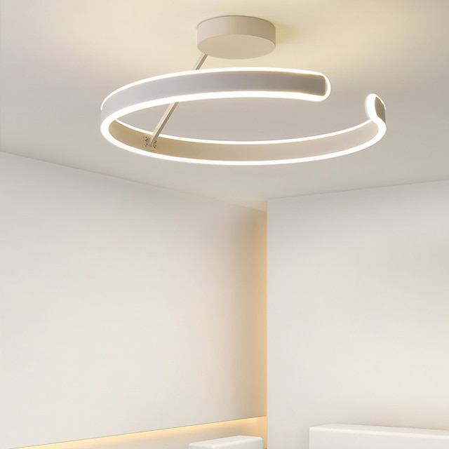  led-riippuvalaisin 50cm 1-valorengas ympyrä design himmennettävä alumiini maalattu viimeistely ylellinen moderni tyyli ruokasalin makuuhuoneen riippuvalaisimet 110-240v vain himmennettävissä