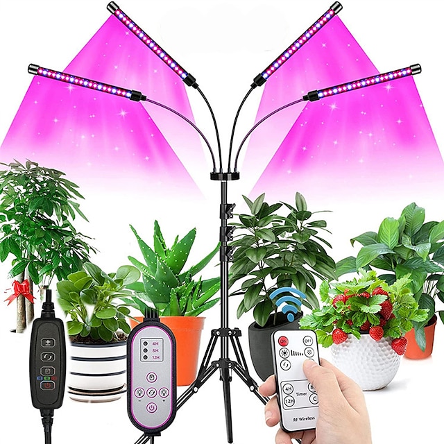  LED růstové světlo pro pokojové rostliny plné spektrum s držákem a dálkovým ovládáním 5v eu us uk standard pro pokojové rostliny sazenice květin zeleninové stanové fyto lampy