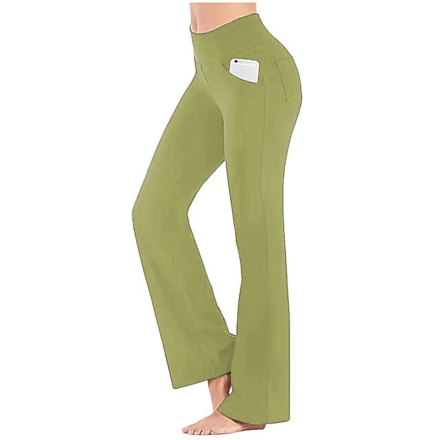 Elleven Women's Light Purple Solid Skinny Fit Knit Yoga Tights with Side Pockets
