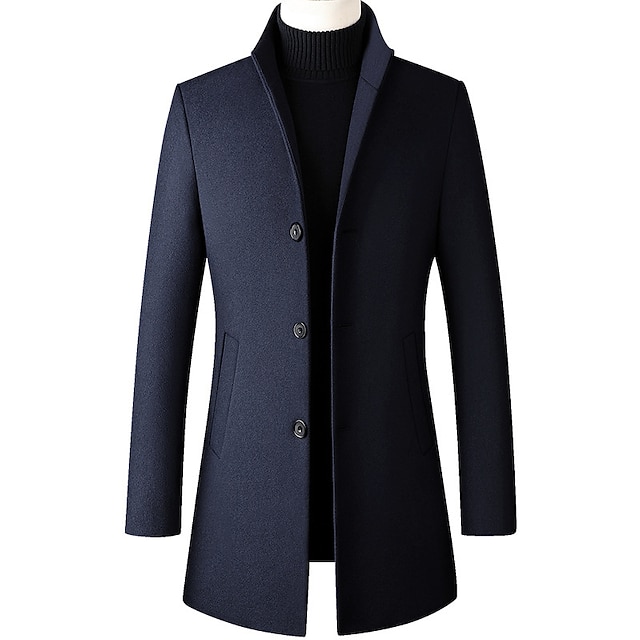 Men's Winter Coat Wool Coat Overcoat Business Daily Wear Winter Fall ...