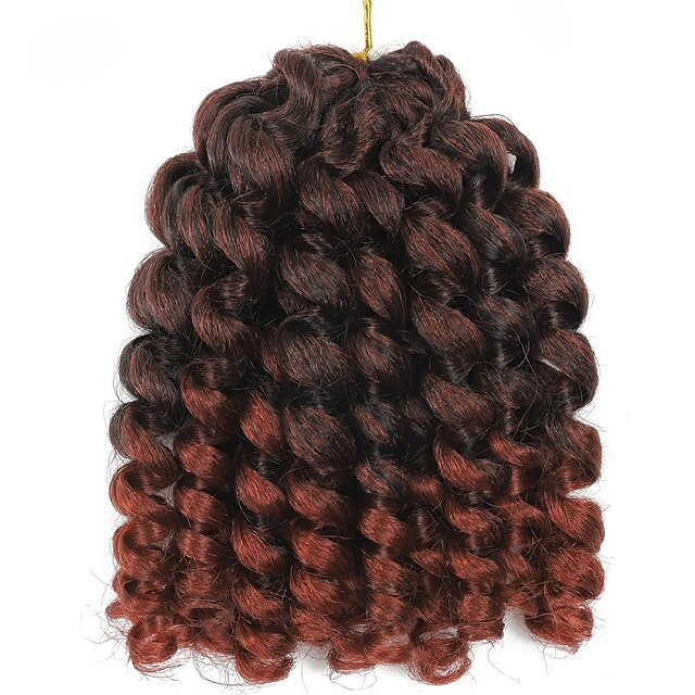 Wand Curl Crochet Braids Hair 8 Inch Jamaican Wand Curl Ombre Crochet
