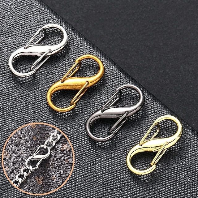  8 pièces boucles en métal réglables forme de type s double boucle maillons de chaîne minuscule clip en métal pour accessoires de longueur de chaîne de sac d'extension