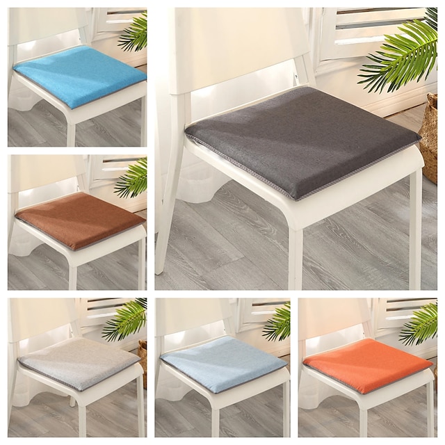  High Elasticity Memory Cotton Solid Color Cushion Removable and Washable All Seasons Chair Cushion Home Office Seat Bar Dining Chair Seat Pads Garden Floor Cushion