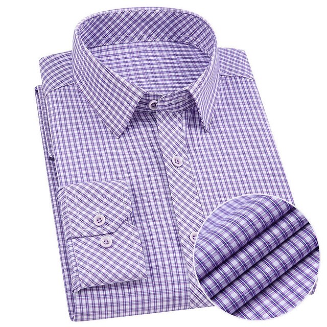 Men's Dress Shirt Lattice Wedding Outdoor Blue Purple Long Sleeve Turndown Summer Spring & Summer Clothing Apparel Print3