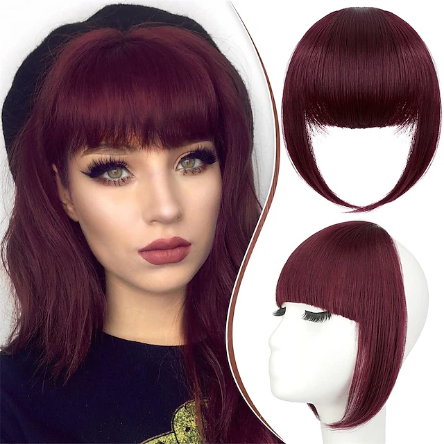 Bangs Hair Clip in Extensions French Bangs Straight Across Natural ...