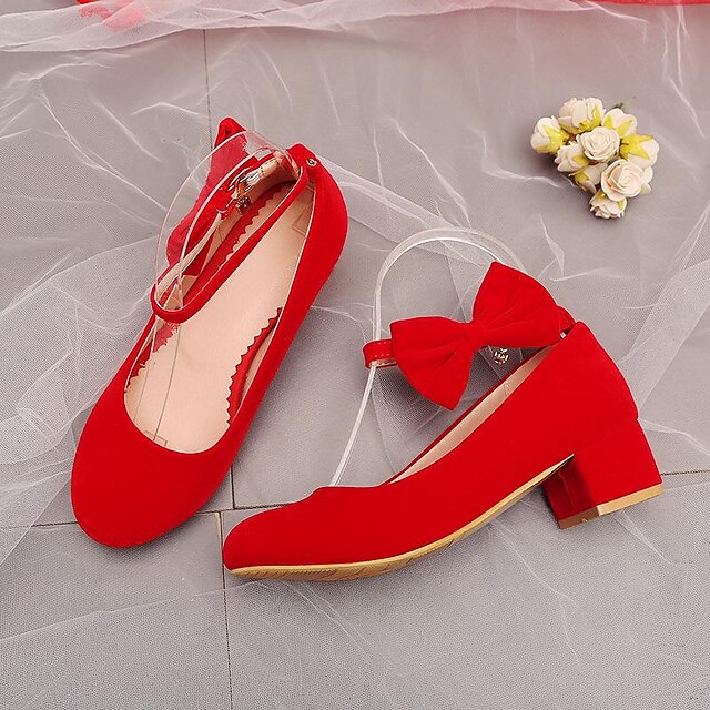 Girls' Heels Daily Dress Shoes Heel Lolita Microfiber Water Resistant Breathability Non-slipping