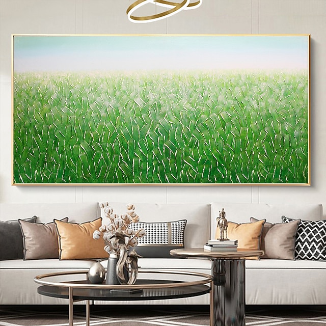Handmade Oil Painting Canvas Wall Art Decor Original Green Grass