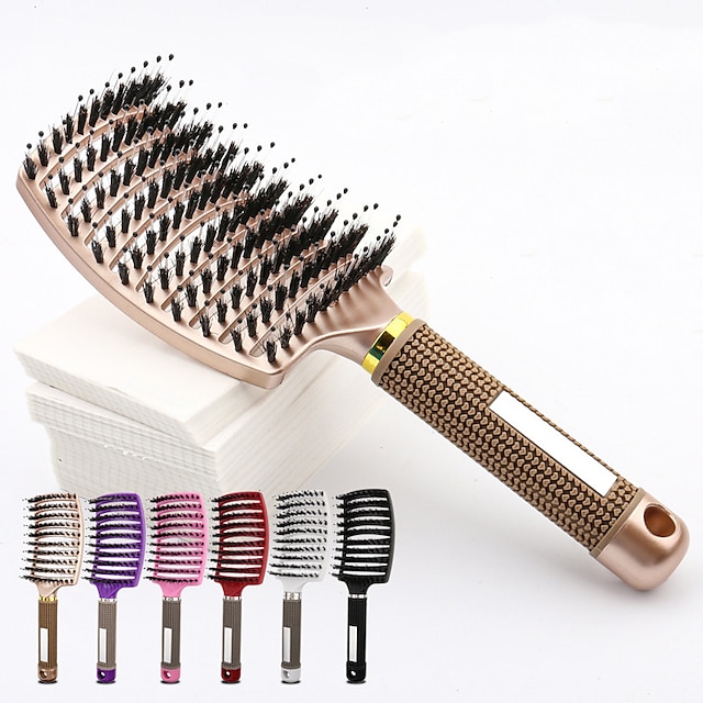  Large Curved Comb Ribs Comb Bristle Hair Anti-static Curved Massage Comb 9-row Comb Curly Plastic Hair Combs
