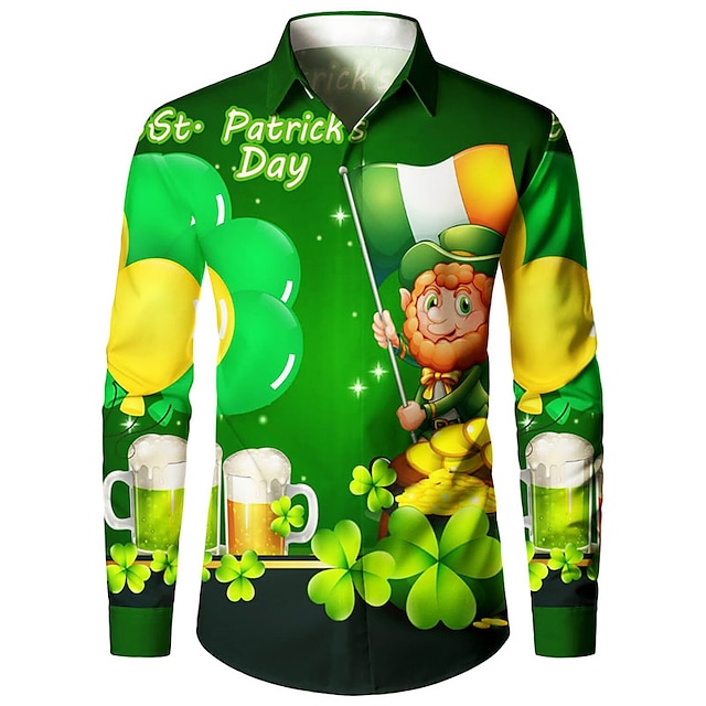 St.Patrick's Day Men's Shirt Saint Patrick Day St. Patrick's Day Clover ...