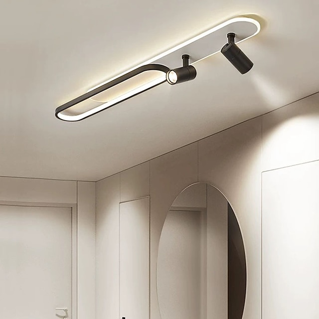  plafonnier led 80/100 cm formes géométriques luminaires encastrés en alliage d'aluminium style moderne finitions peintes élégantes led moderne 220-240v