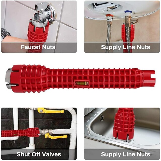 Clé De Plomberie Horizontale En Acier Inox - Outil Multifonction Pour Robinet, Mitigeur, Lavabo - Bricolage