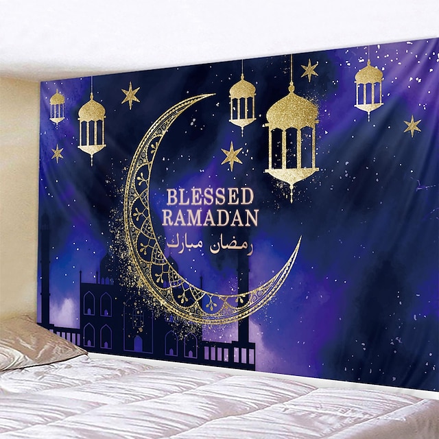  ラマダンイードムバラク壁タペストリーアート装飾写真背景毛布カーテンぶら下げホーム寝室リビングルームの装飾