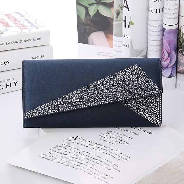  Women's Evening Bag Clutch Bags Polyester Wedding Party / Evening Bridal Shower Chain Color Block Black Champagne Dark Blue