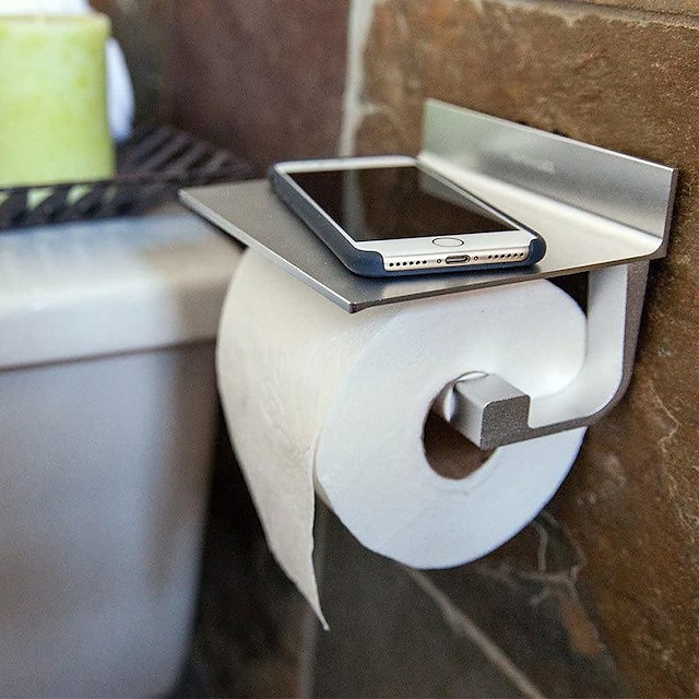  suporte de papel higiênico sem necessidade de perfuração suporte de papel higiênico com prateleira suporte de rolo de papel higiênico autoadesivo com adesivo patenteado suporte de rolo de papel higiênico montado na parede para cozinha e banheiro