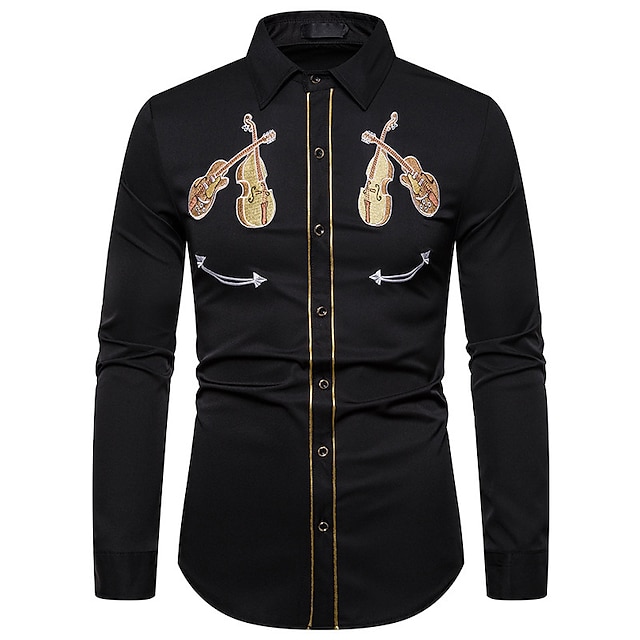 Musical Instruments Print Boys Cotton Shirt