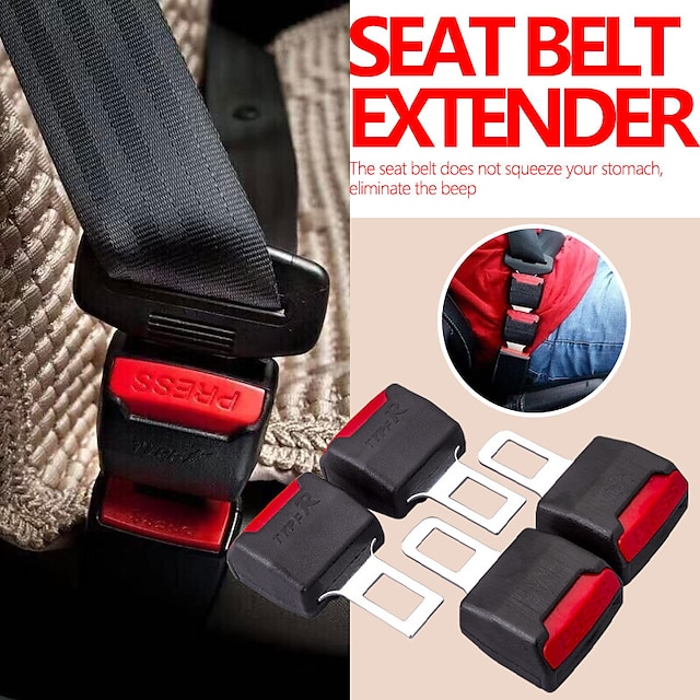  2 Pack Car Seat Belt Clip Extension Plug Seat Belt Extenders for Cars Universal Black Car Safety Seat Lock Buckle Seatbelt Clip Extender Automotive Converter Accessories