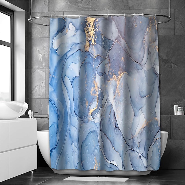  Shower Curtain with Hooks,Marble Pattern Abstract Art Fabric Home Decoration Bathroom Waterproof Shower Curtain with Hook Luxury Modern