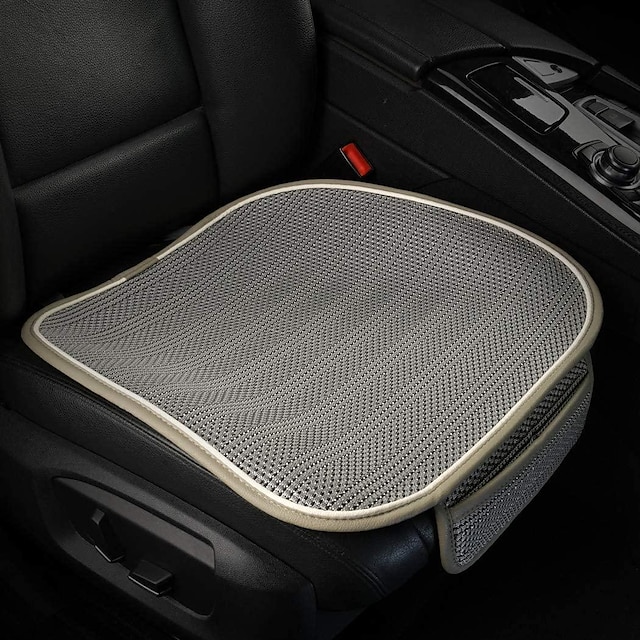 Summer Cool Car Seat Pad Cover Ice Silk Breathable Comfort Car Front Seat Cushion with Pocket Universal Fit Most Car Truck SUV or Van